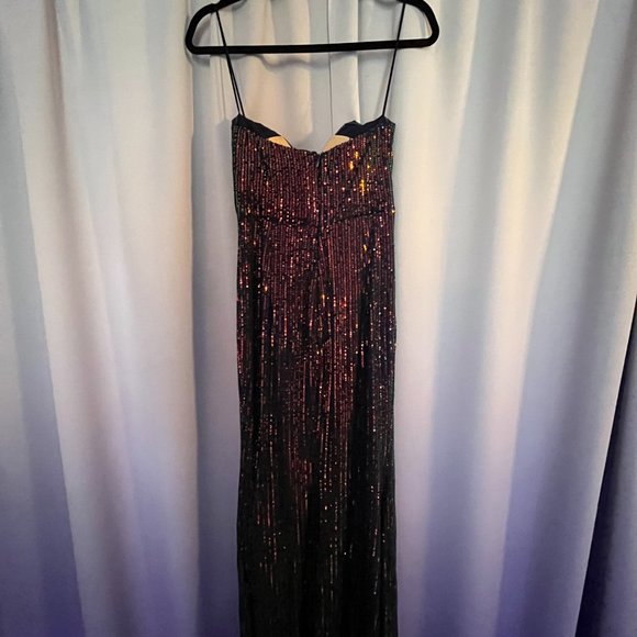 Selfie Leslie Navy Thigh Split Sequin Dress - Picture 4 of 6